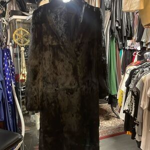 Black vintage long Rabbit fur coat! Excellent condition!